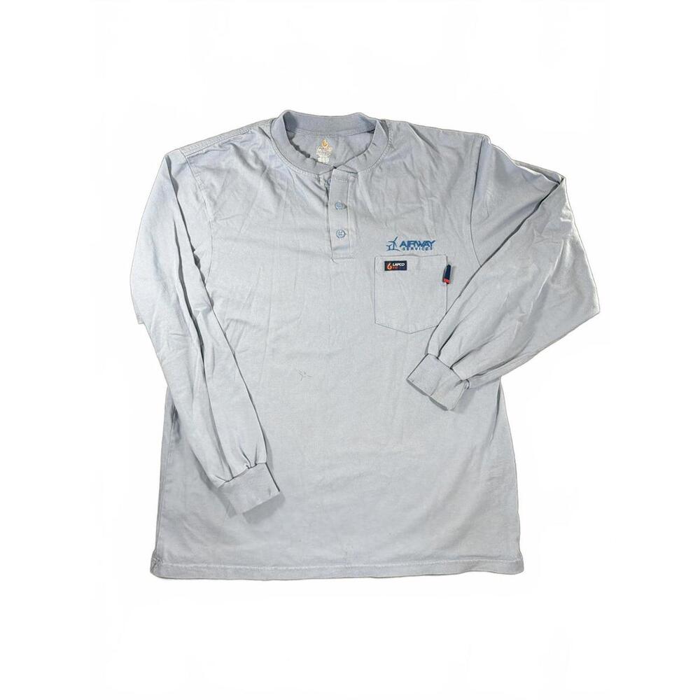 Lapco FR Airway Services Long Sleeve Henley Shirt - Size XL Blue